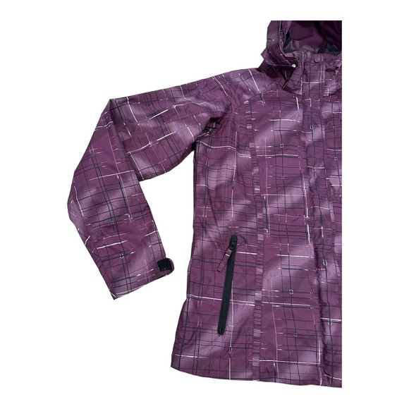 Columbia Omni Tech Jacket Women Sz M Purple Plaid No Liner Waterproof Shell Only - Picture 4 of 13